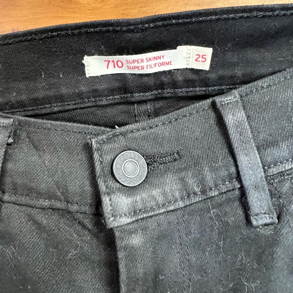 LEVI’S 710 Super Skinny Black Denim, jeans size 25 - Picture 7 of 14